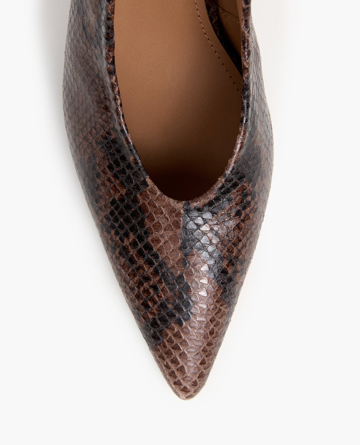 Lilian Leather Chocolate Snake