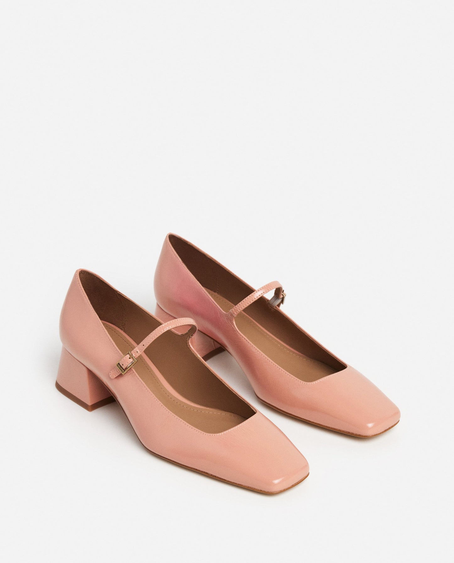 Evan Wrinkled patent Blush Pink