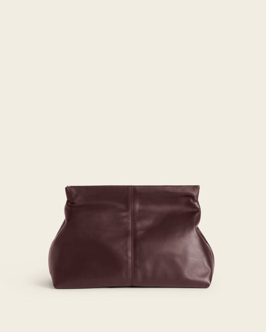 Clay Clutch Leather Burgundy