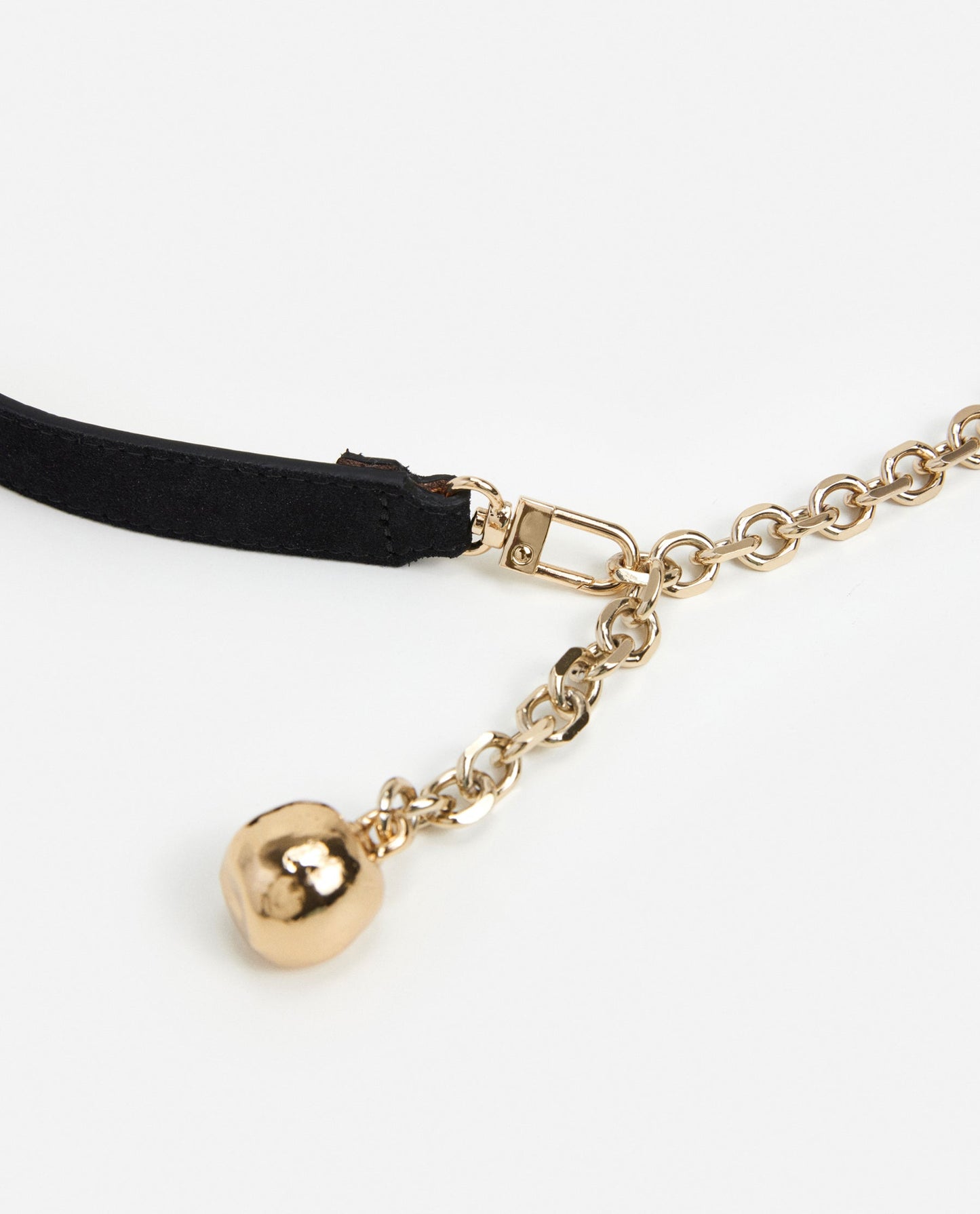 Belle Chain Belt Suede Black