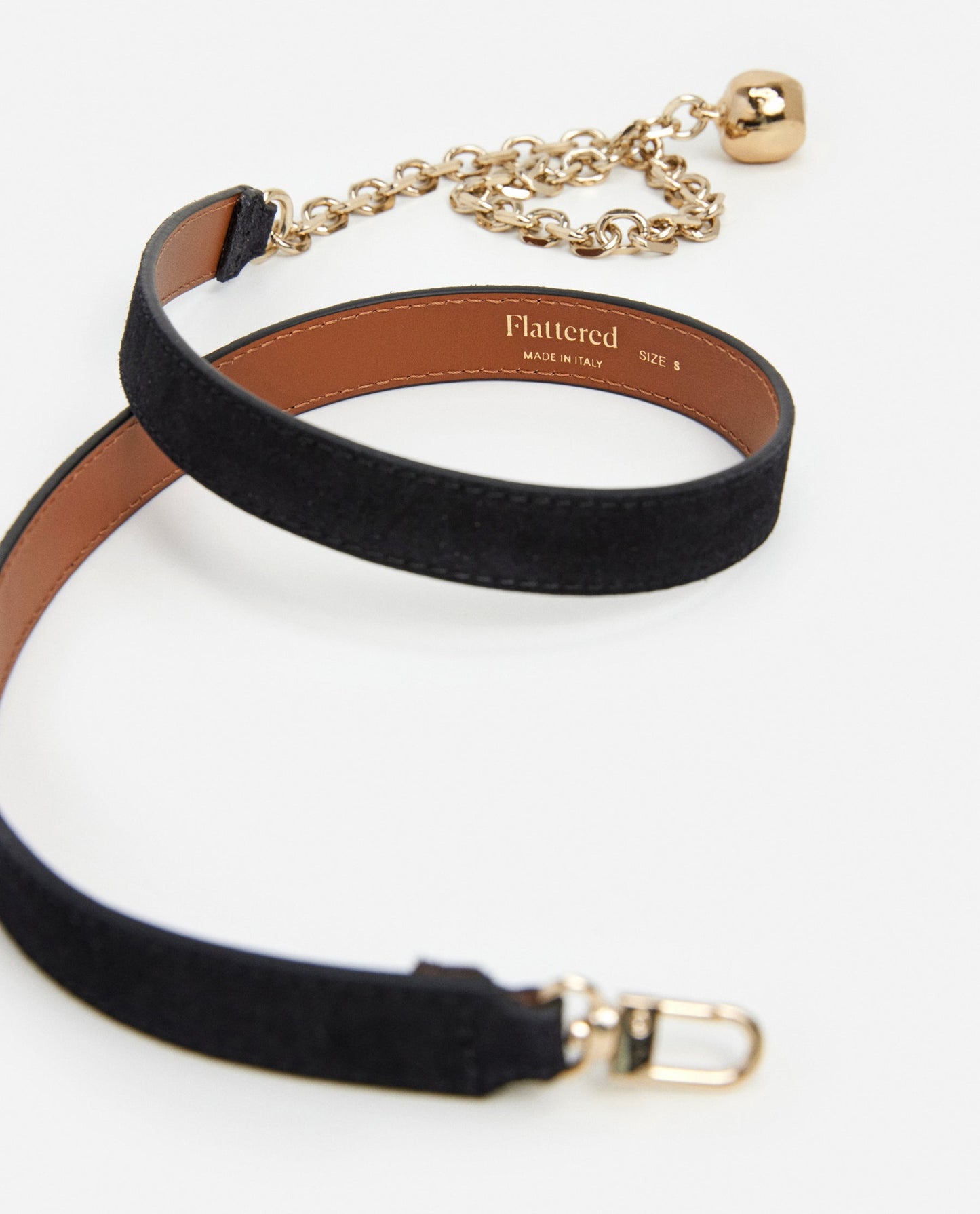 Belle Chain Belt Suede Black