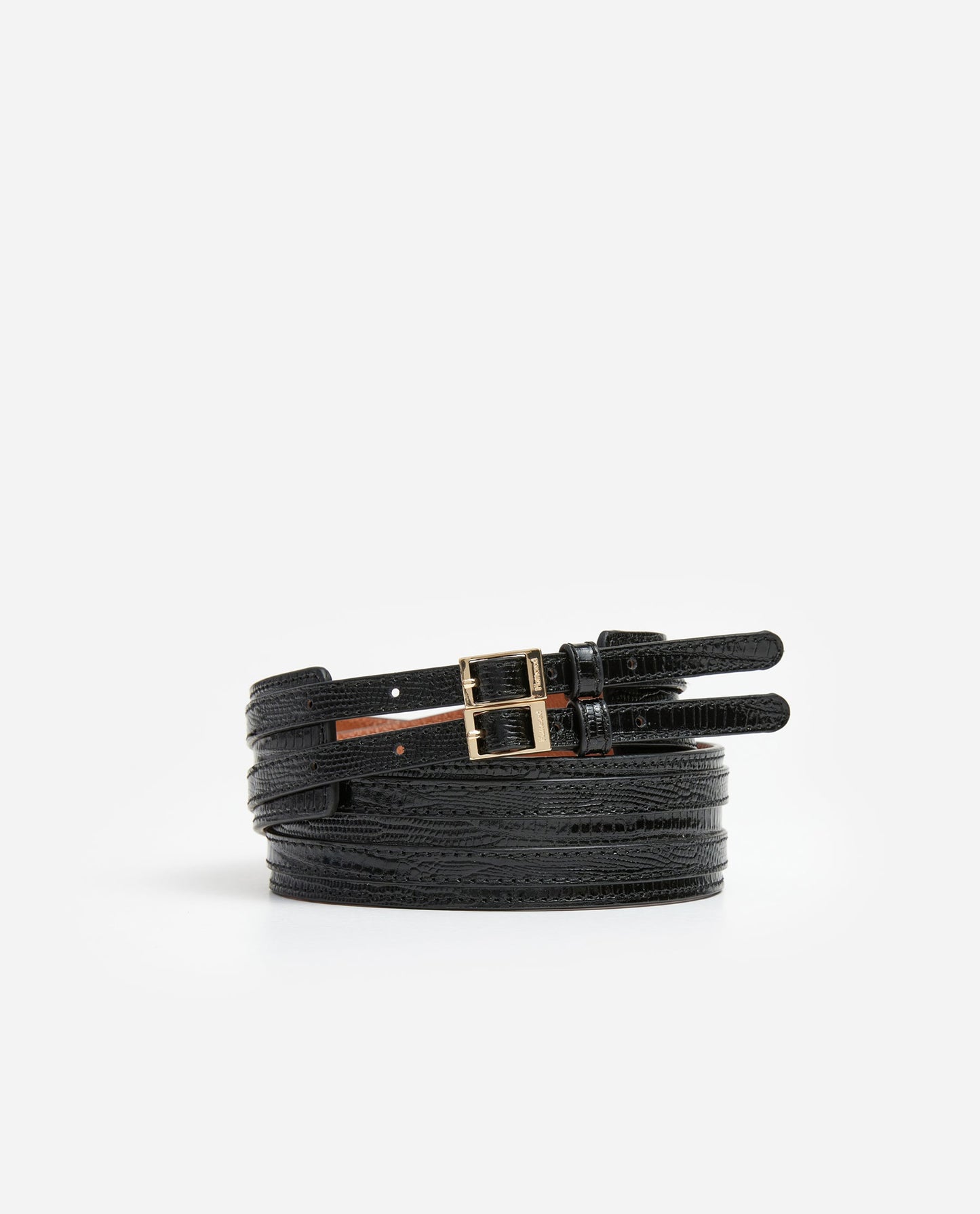 Emily Belt Lizzard Leather Black