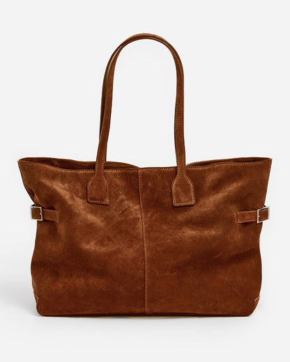 Lesley Tote Bag Suede Bourbon