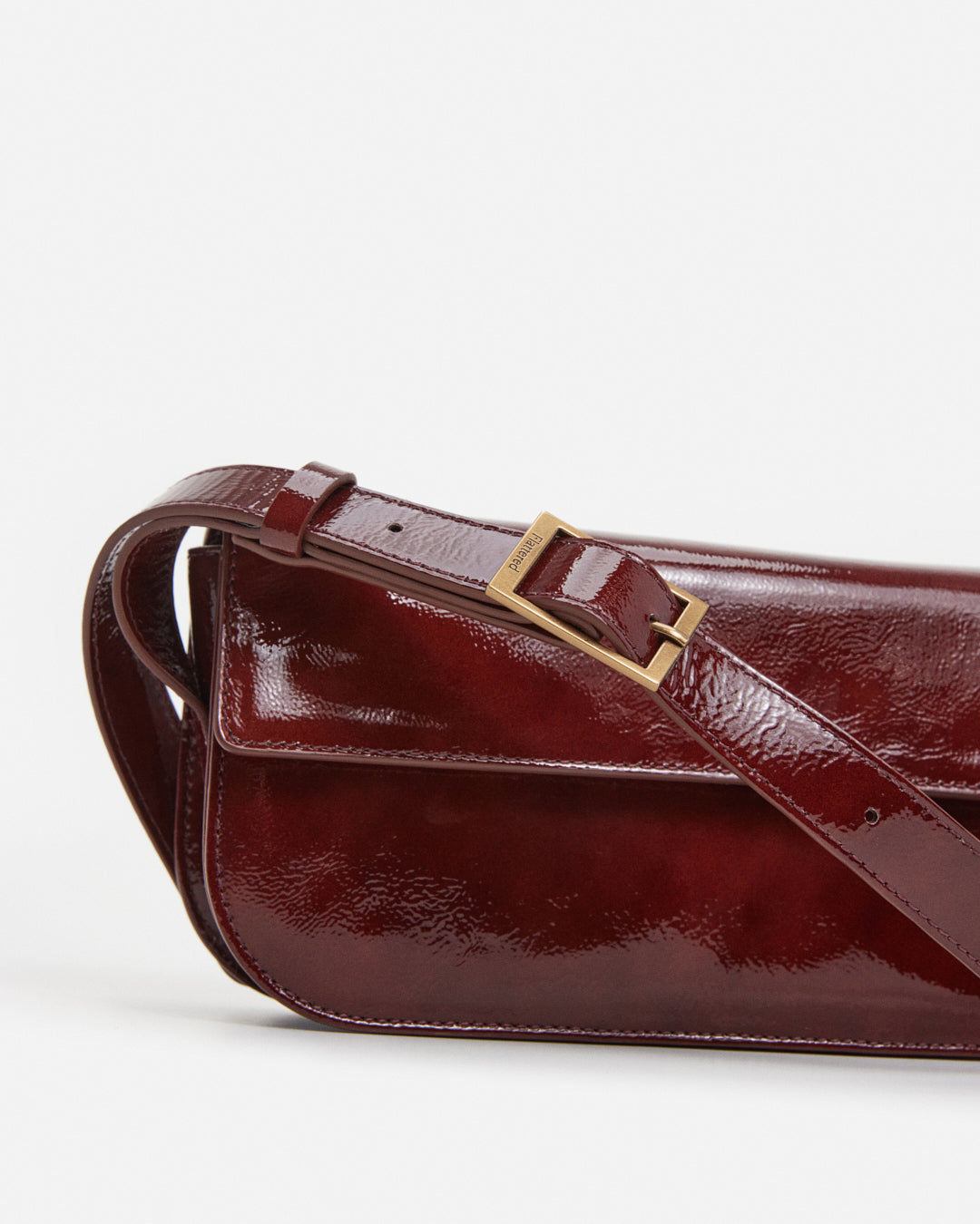 Lillie Shoulder Bag Leather Patent Brick Red