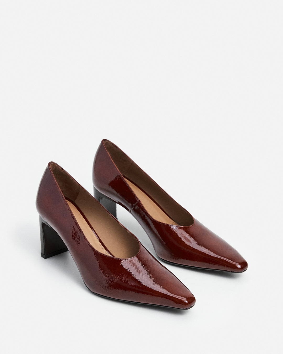 Tove Leather Patent Brick Red