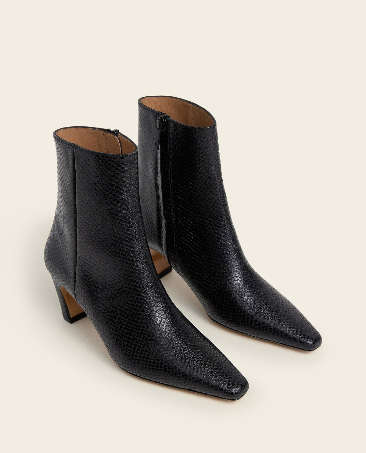 Xena Leather Black Snake Embossed