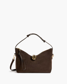 Gaia Handbag Suede Chocolate