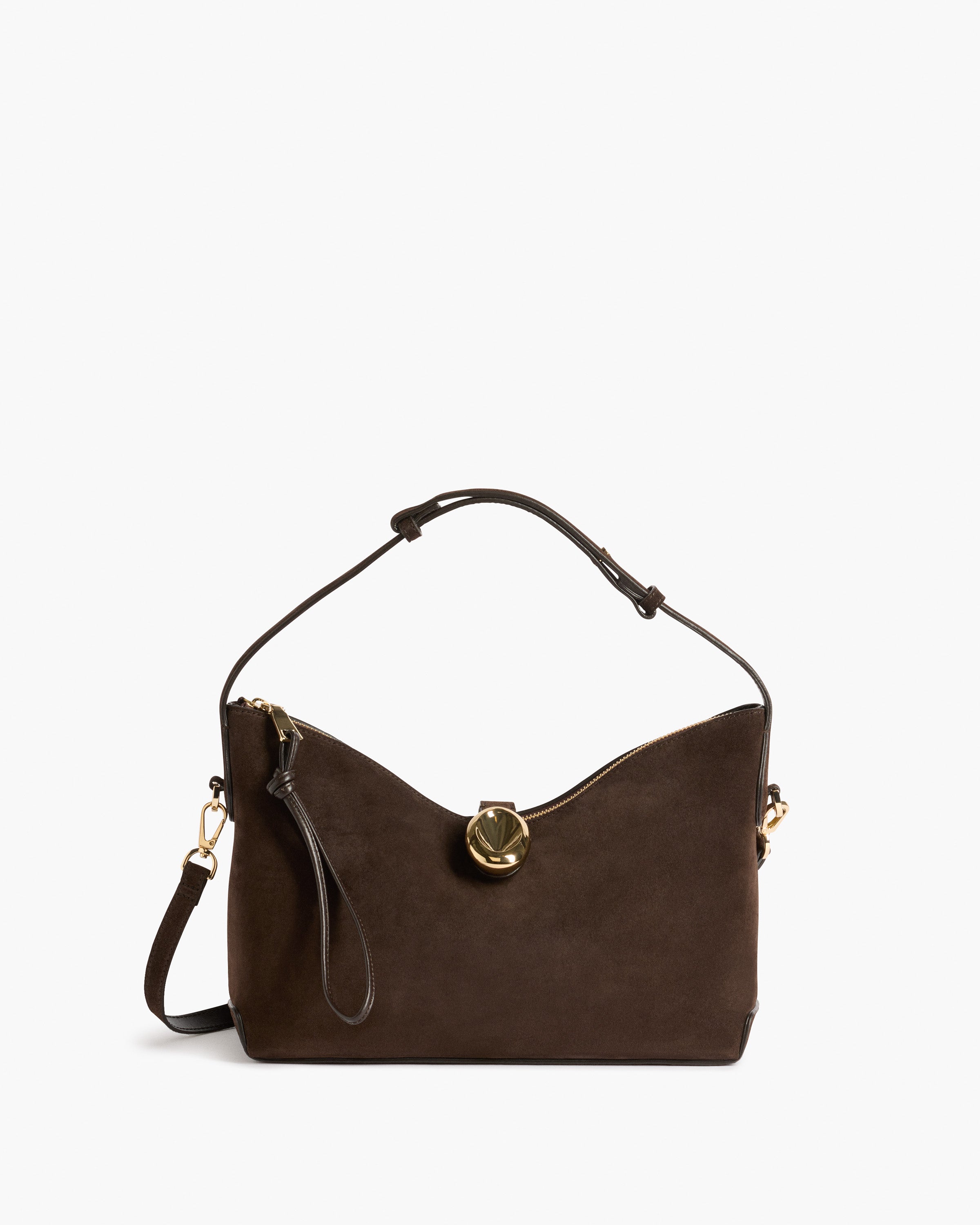 Gaia Handbag Suede Chocolate