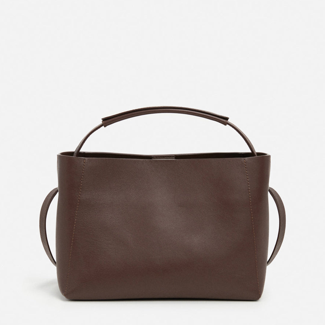 Hedda Midi Handbag Leather Chocolate