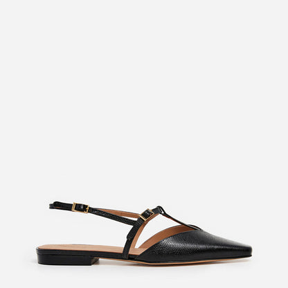 Josefin Lizzard Leather Black