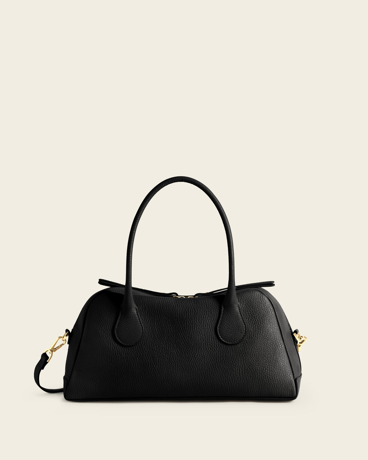 Leia Shoulder Bag Grained Leather Black