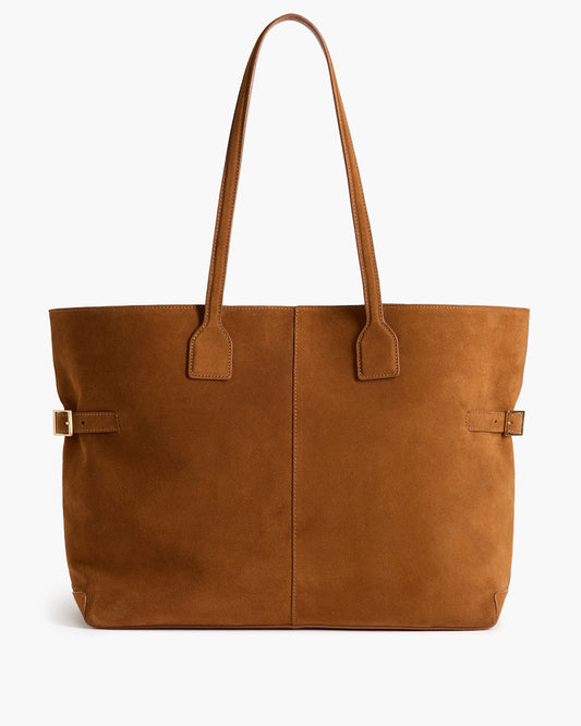 Lesley Tote Bag Suede Bourbon