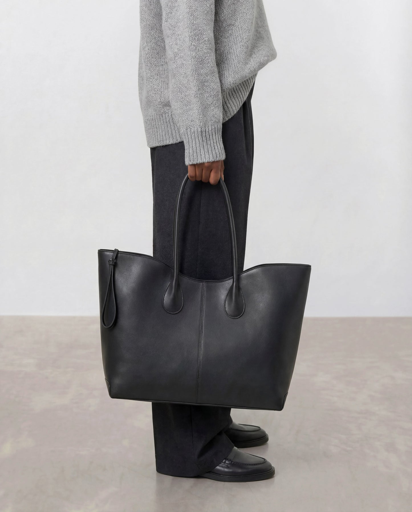 Gaia Tote Bag Leather Black