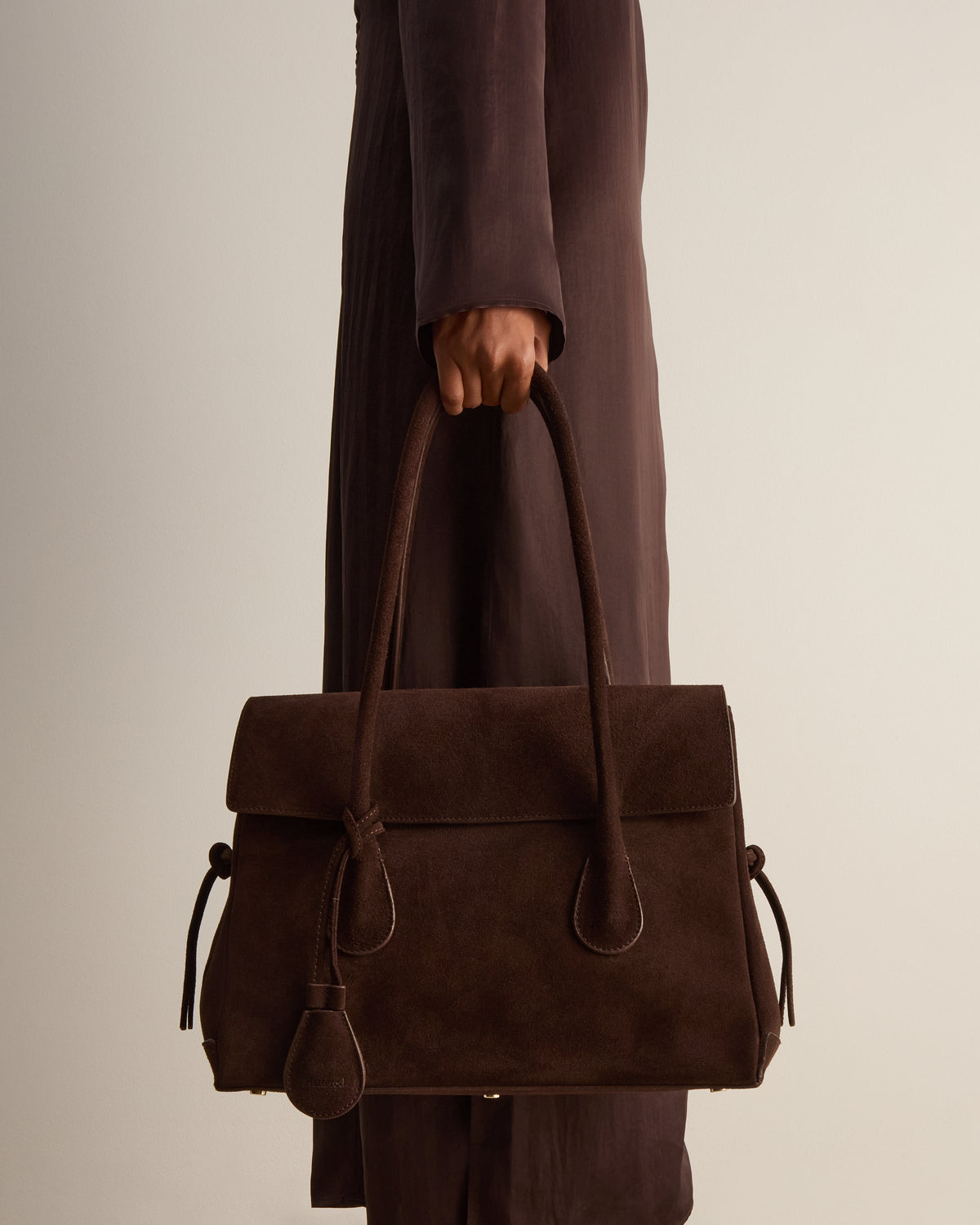 Lydia Tote Bag Suede Chocolate