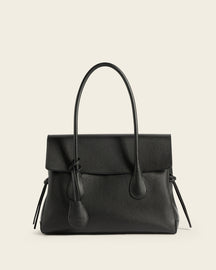 Lydia Tote Bag Grained Leather Black